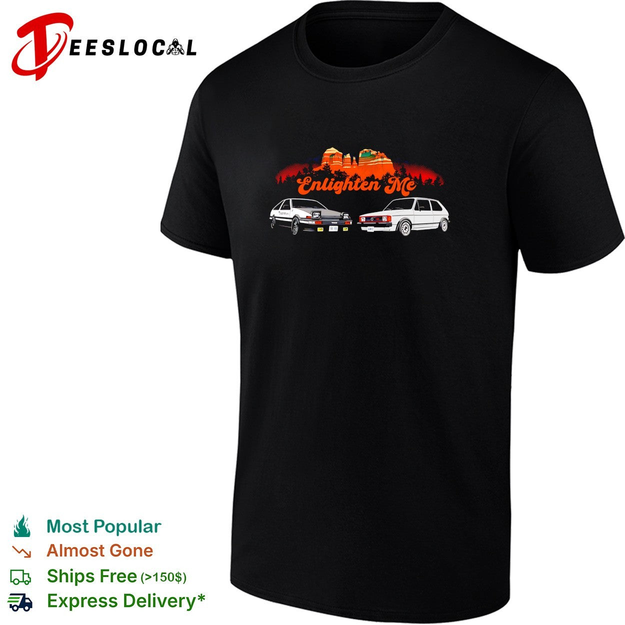 Enlighten me initial d vw gti car shirt