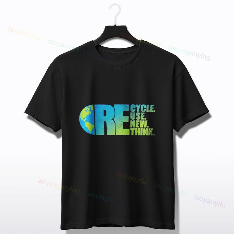 Environmental Activism Recycle Reuse Renew Rethink Earth Day T-Shir Short Sleeve Crew Neck Humor Tshirt for Nature Lover...