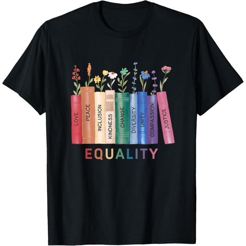 Equality Flower Books Equal Rights Social Justice Feminist T-Shirt made in usa Hoodie Sweatshirt | PrintMintTees.com