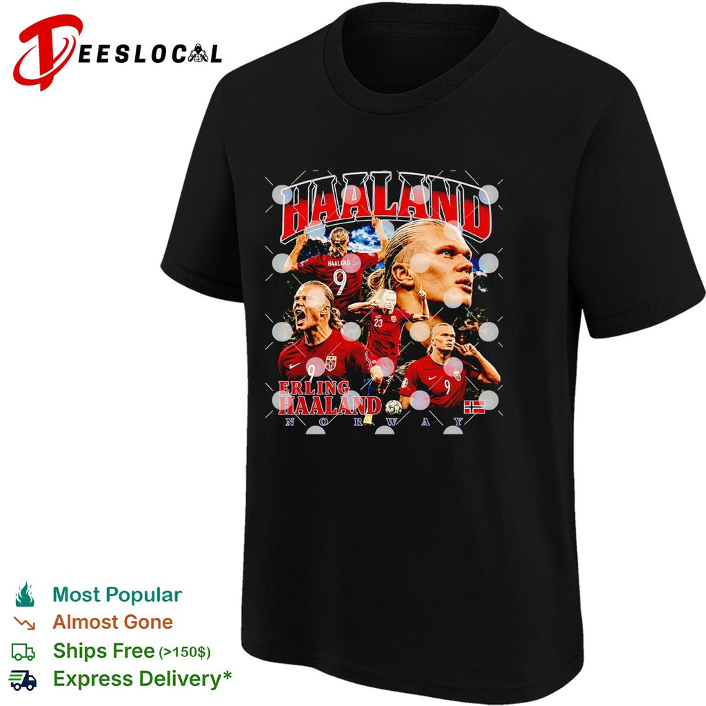 Erling Haaland playing soccer montage shirt
