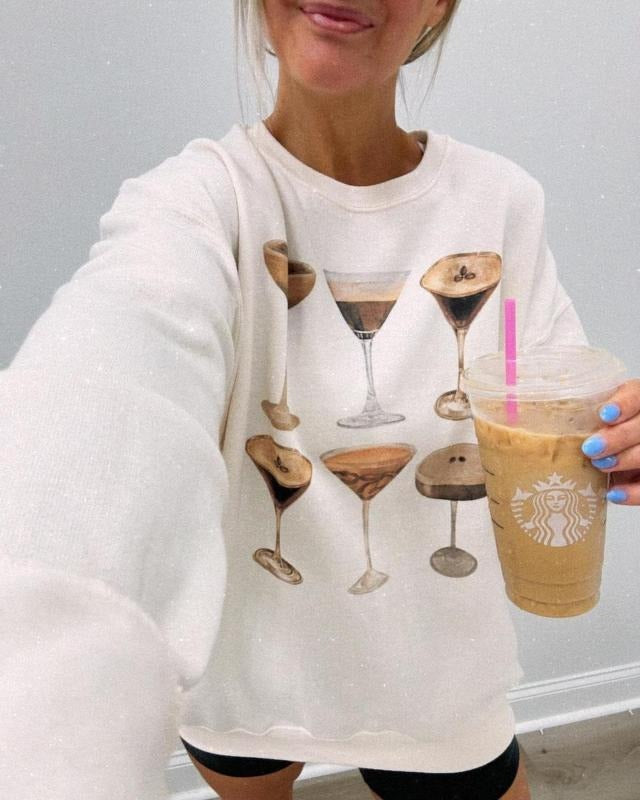 Espresso Martini' Crewneck Sweatshirt Comfort Cocktail Womenswear T-Shirts, Hoodie | PrintMintTees.com