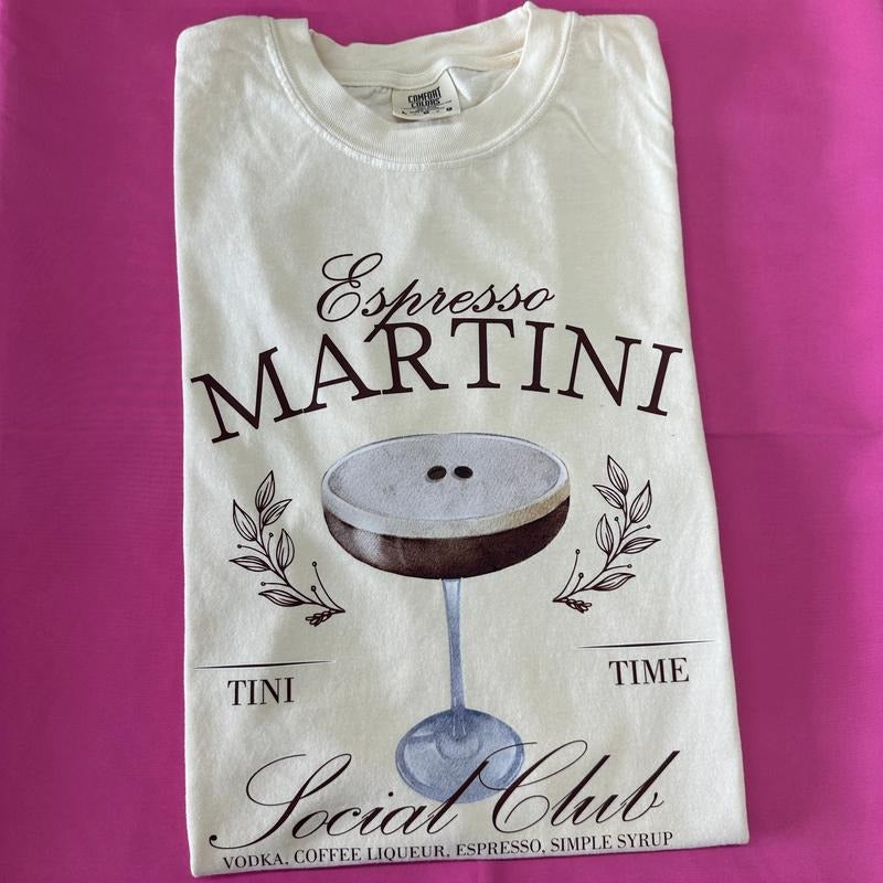 Espresso Martini Club Comfort Colors T-Shirt Hoodie, Sweatshirt | PrintMintTees.com