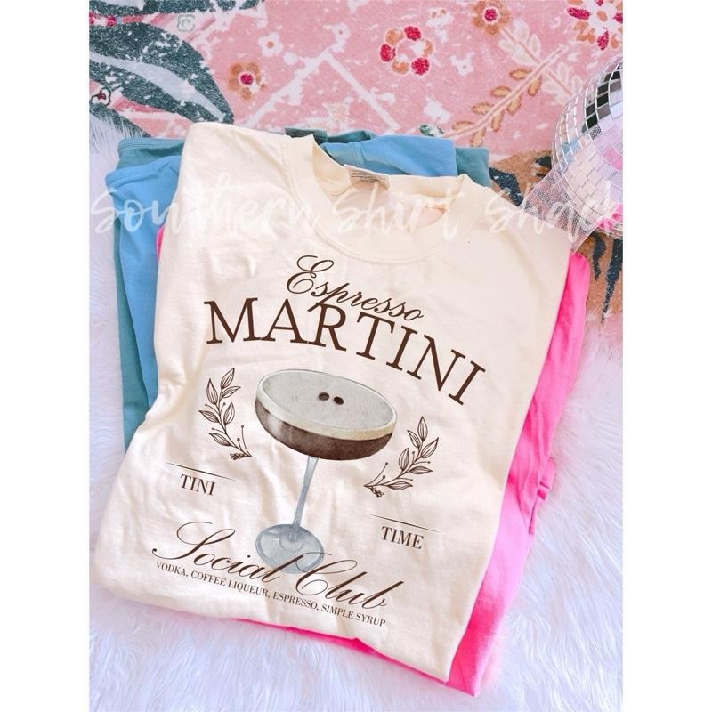 Espresso Martini T shirt  | Preppy T Shirt | Day Drinker | Ivory comfort colors t shirt Hoodie Sweatshirt | PrintMintTees.com