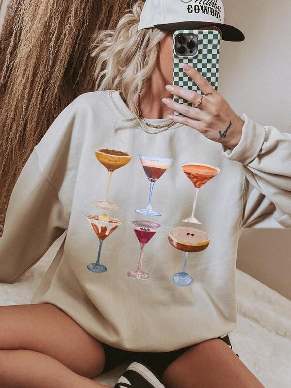 Espresso Martinis Sweatshirt ~ Unisex Apparel Relaxed Fit Printed In The USA Clothing Womenswear Casual and ComfortableV...
