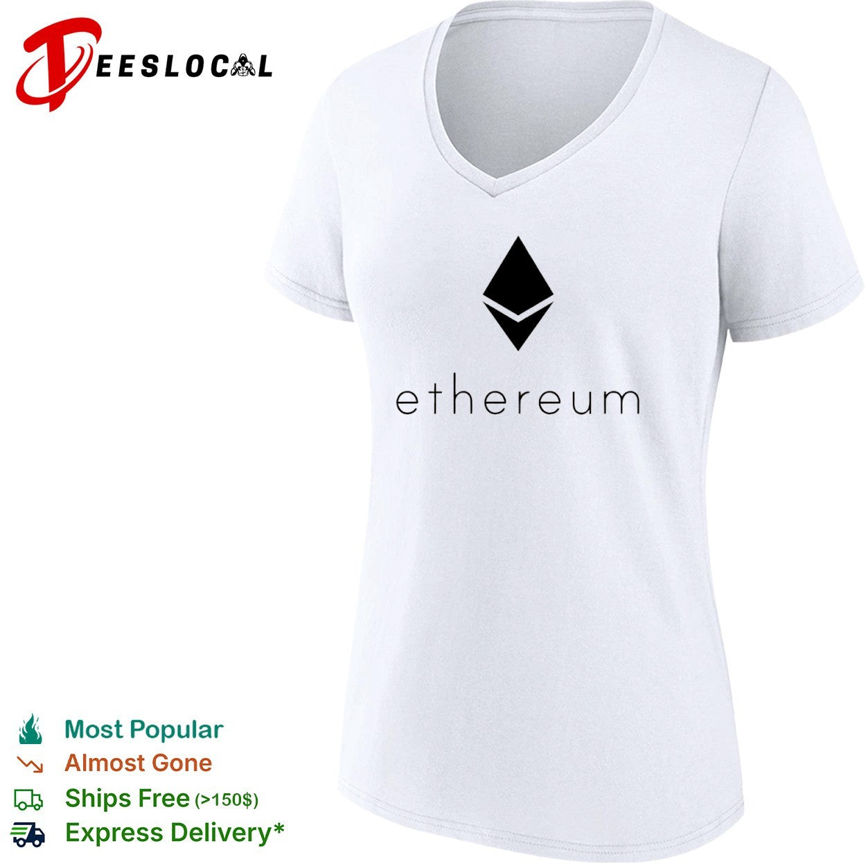 Ethereum cryptocurrency logo shirt