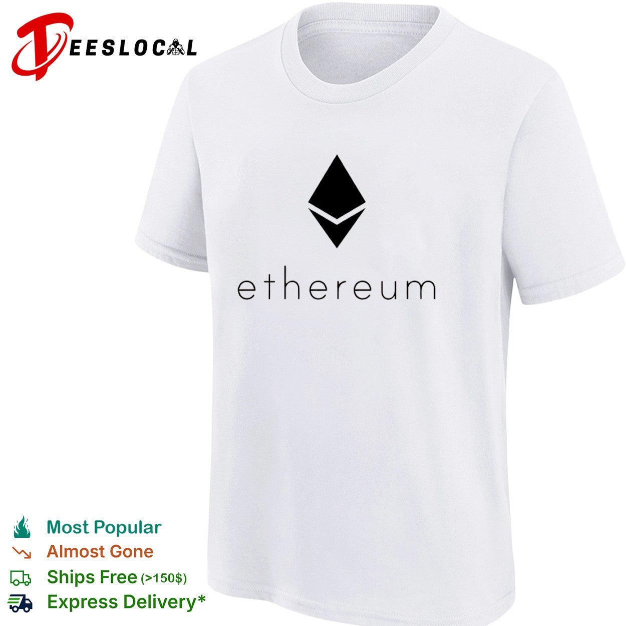 Ethereum cryptocurrency logo shirt