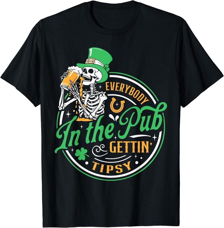 Everybody Pub Getting Tipsy St Patricks Day Cotton Short Sleeve Size S 5XL Shirt Hoodie Sweatshirt