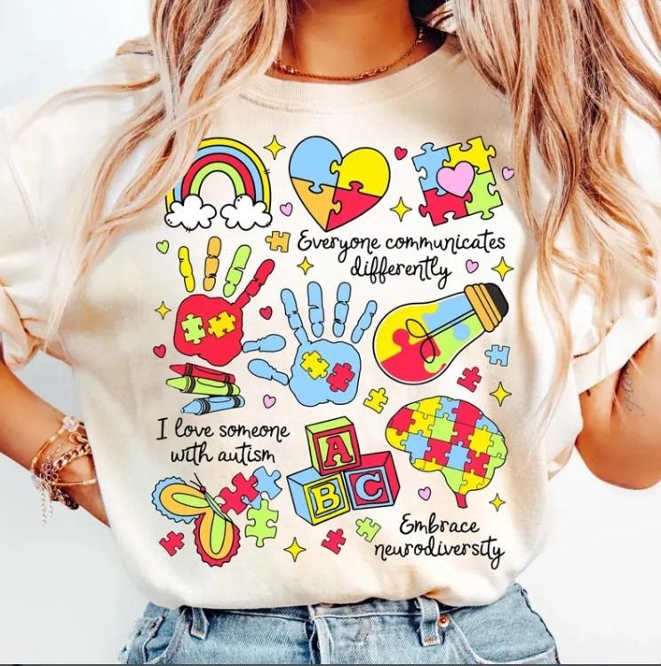 Everyone Communicates Differently Shirt, Autism Shirt Hoodie Sweatshirt | PrintMintTees.com