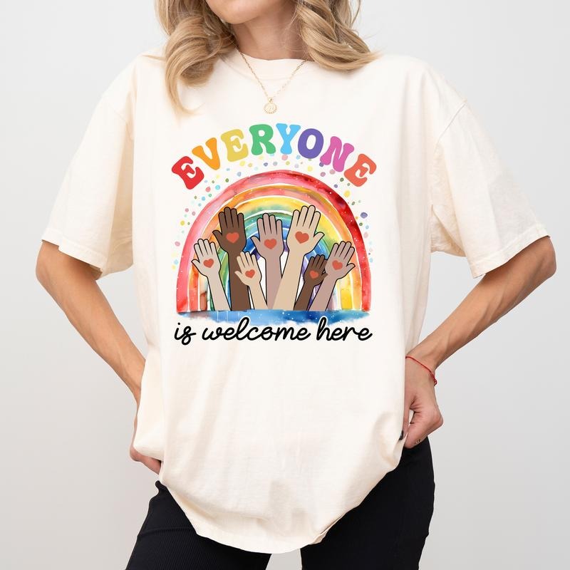 Everyone Is Welcome Here Comfort Colors Shirt Idaho Teacher Protest Resist Equality Liberal Outfits Womenswear T-Shirts, Hoodie, Sweatshirt