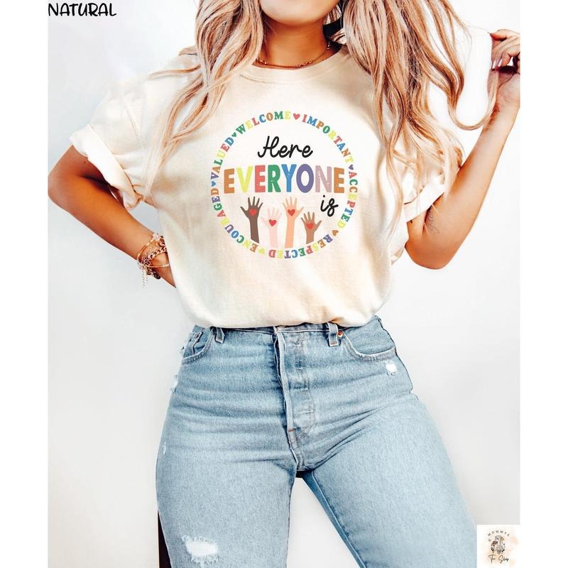 Everyone Is Welcome Here Shirt, Idaho Teacher Tee, Inclusion Equality Shirt, Political Woman Graphic Tee,Pride School...