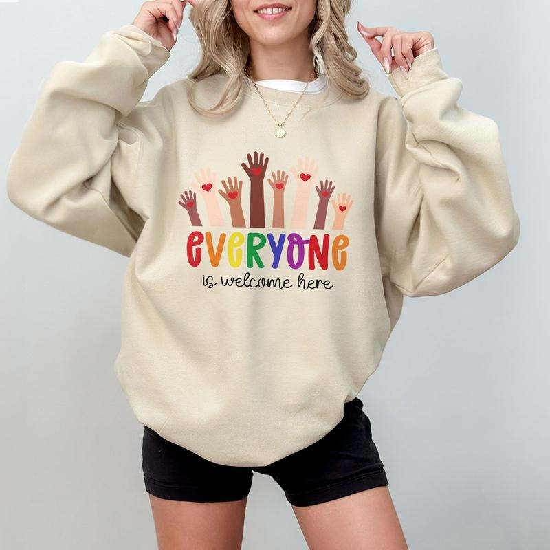 Everyone is Welcome Here Shirt for Teacher, Teacher TShirt, Inclusion and Equality, Gift For Teacher, School Shirt for...