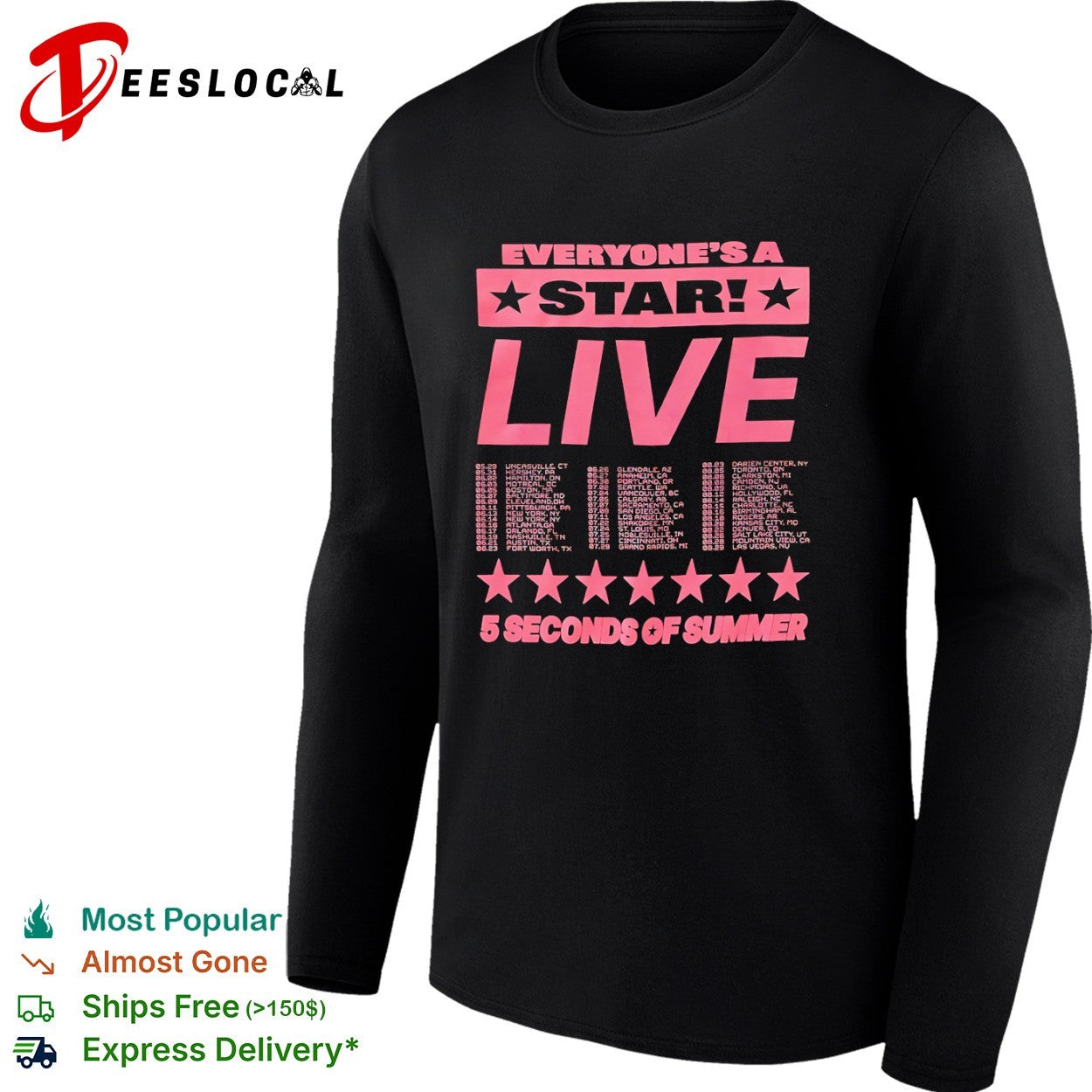 Everyone is a Star Live 5 Seconds of Summer Tour Dates 2023 shirt