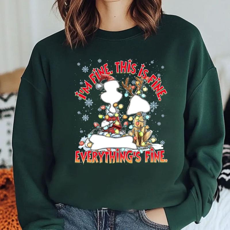 Everything's Fine Xmas Shirt, The Gricn X-mas Shirt, Retro Grinc Sweatshirt, Trending Christmas Shirt. Christmas Gifts Hoodie