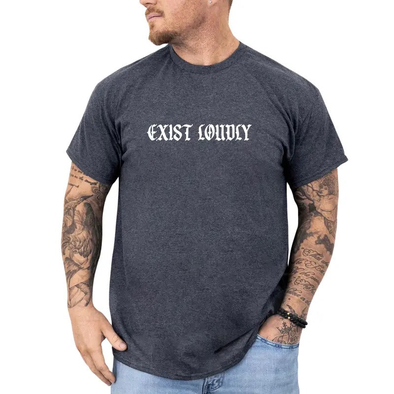 Exist Loudly Graphic Tee, Vintage T-shirt For Men, Exist Loudly LGBTQ Tee, Trans Rights Shirt Hoodie, Sweatshirt