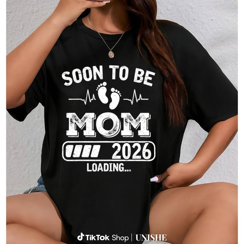 Expecting Mom Shirt 2026 Loading Featuring Baby Feet Print Hoodie Sweatshirt | PrintMintTees.com