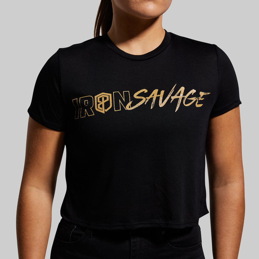 Iron Savage Crop Tee (Black)