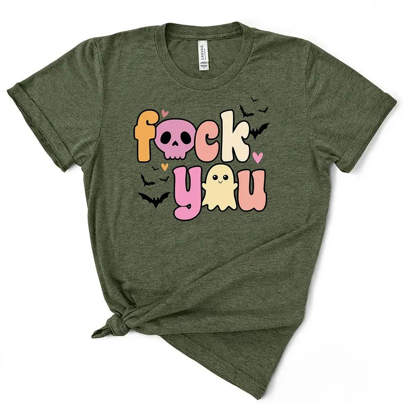 F You Funny Halloween Graphic TShirt Hoodie Sweatshirt | PrintMintTees.com