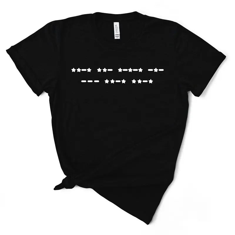 F*ck Off Morse Code TShirt (Stars) - Funny TShirt For Women Hoodie Sweatshirt | PrintMintTees.com