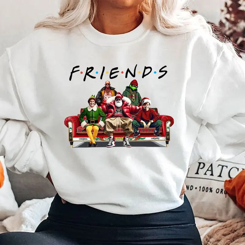 F.R.I.E.N.D.S Christmas Shirt, Christmas Movies Shirt, Xmas Graphic Tee Hoodie Sweatshirt | PrintMintTees.com