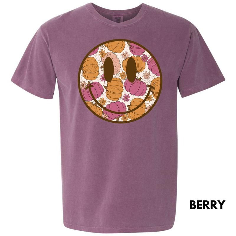 FALL Pumpkin Happy Face Comfort Colors T-Shirt 'NLB' Hoodie, Sweatshirt | PrintMintTees.com