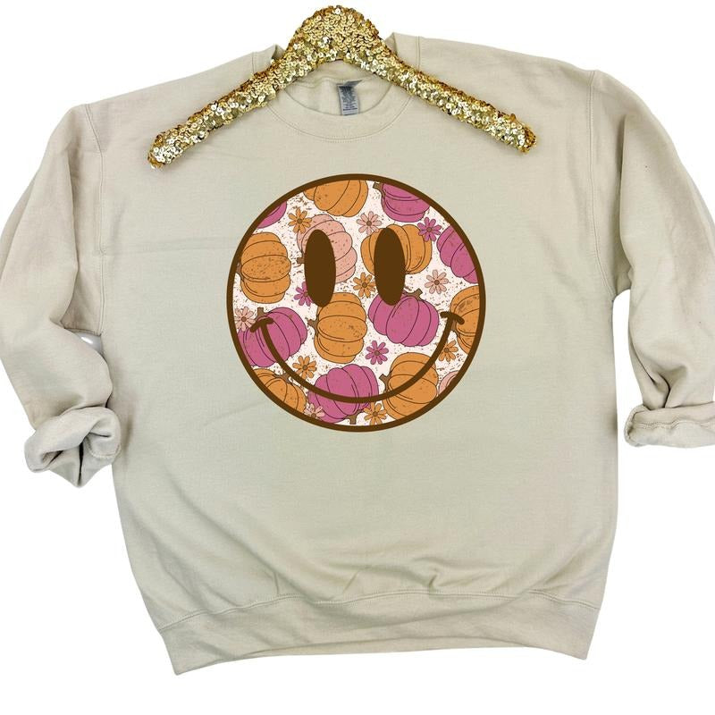 FALL Pumpkin Happy Face Sweatshirt 'NLB' T-Shirts, Hoodie | PrintMintTees.com