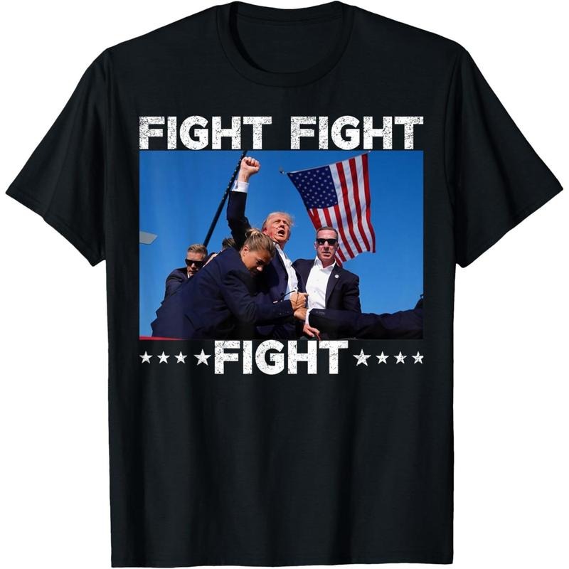 FIGHT FIGHT FIGHT Trump 2024 Vote Trump T-Shirt made in usa Hoodie Sweatshirt | PrintMintTees.com