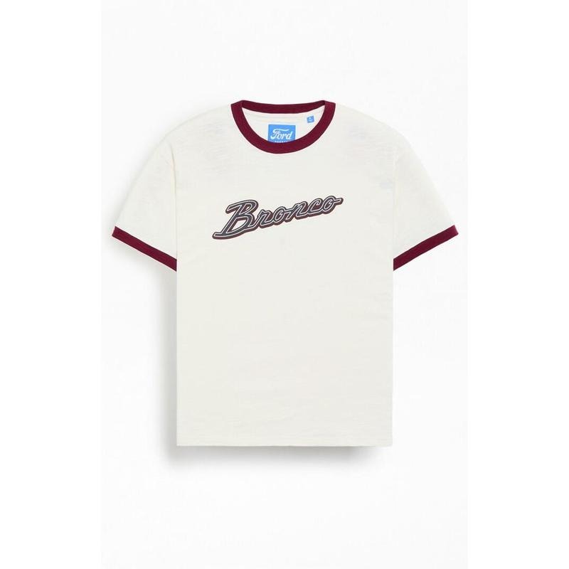 FORD Men's Cream Ringer T-Shirt - Multicolor Hoodie, Sweatshirt | PrintMintTees.com