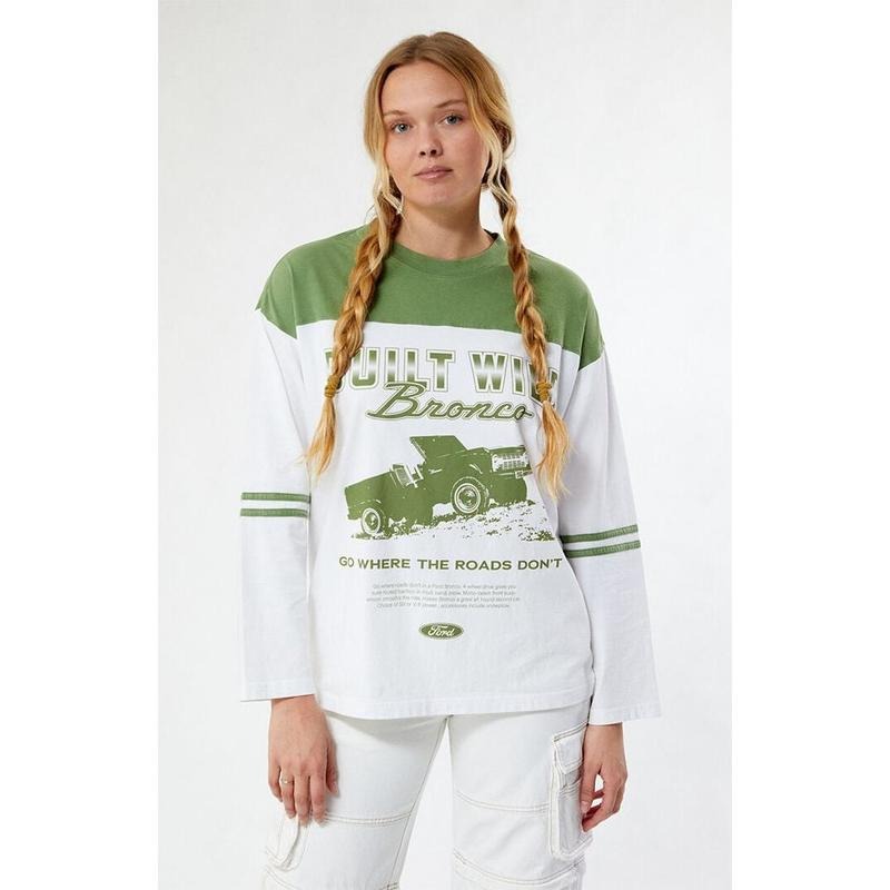 FORD Women's Bronco Long Sleeve Oversized T-Shirt Hoodie, Sweatshirt | PrintMintTees.com