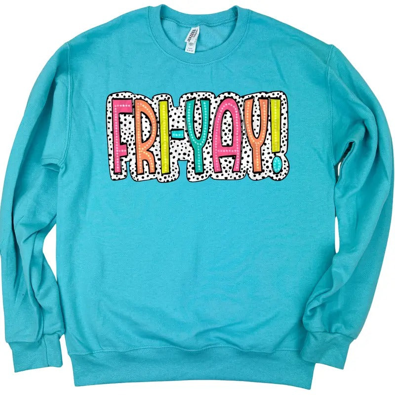 FRI-YAY Neon Spotted Sweatshirt Shirt Hoodie | PrintMintTees.com