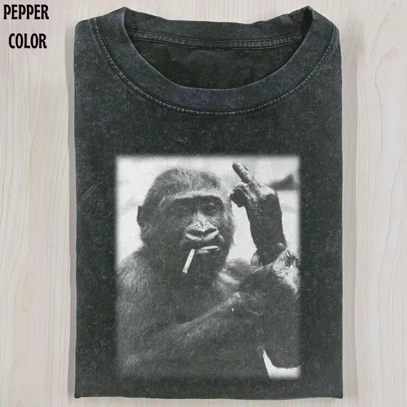 FUNNY MONKEY T-SHIRT, Animal Tee, Meme Funny Vintage graphic 90' Graphic tee Womenswear Top Hoodie Sweatshirt