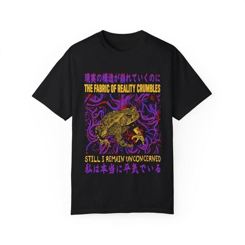 Fabric of Reality Frog Vintage Japanese T-Shirt Hoodie Sweatshirt | PrintMintTees.com