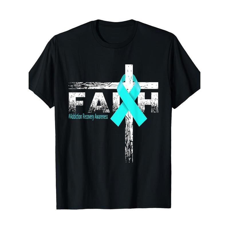 Faith & Cross Addiction Awareness Men's T-Shirt