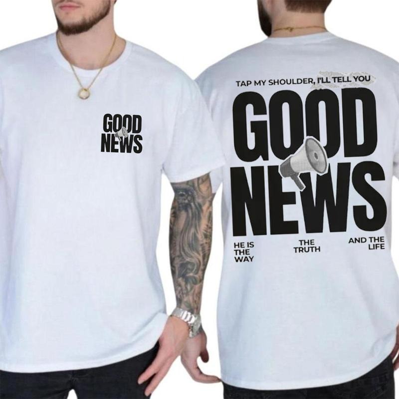 Faith Based Jesus Apparel, Christianity Jesus 2 Sided Tee Pure Cotton Casual Street Style Crew Neck Short Sleeve T-Shirt...