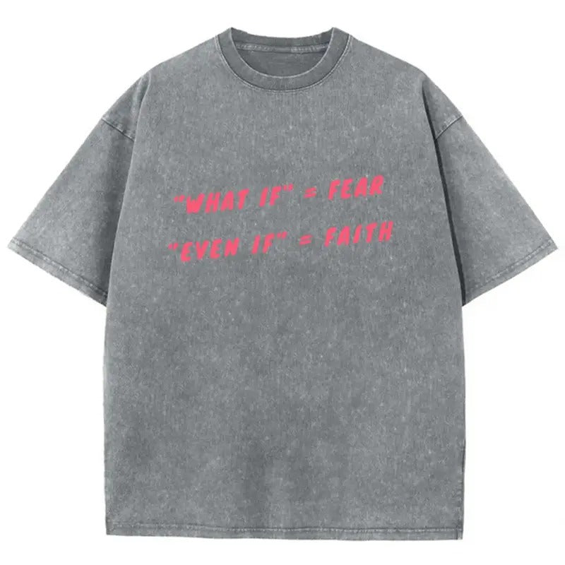 Faith Fear Unisex Washed T-Shirt, Christian Tshirts, Christian Jesus  t shirts, Vintage 90s Graphic Tee Gift Cotton Top,...