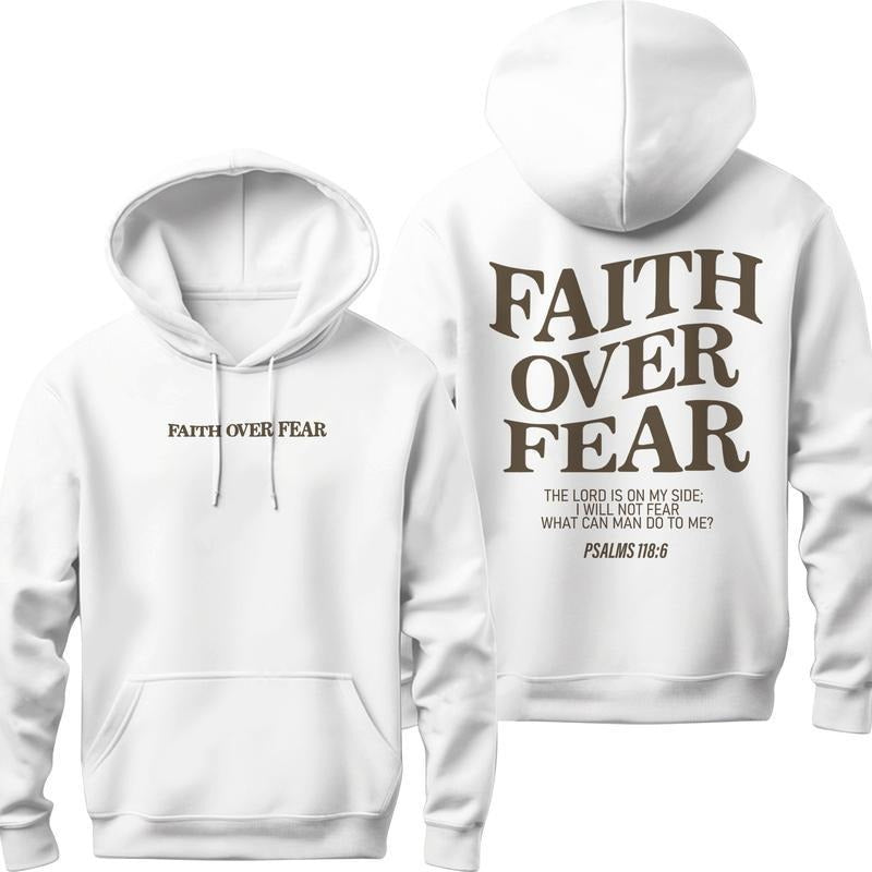 Faith Over Fear Christian Hoodie Christian Hoodie Jesus Hoodie Trendy Hoodie Bible Verse Shirt Aesthetic Clothes...