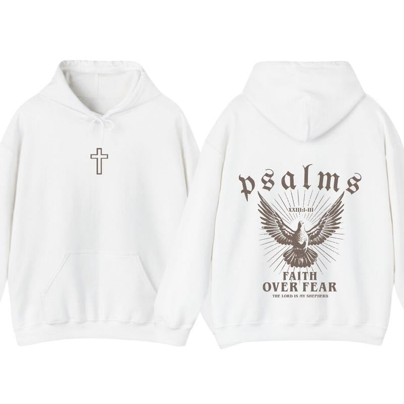 Faith Over Fear Christian T-Shirt, Hoodie -  Inspirational Jesus Shirt Graphic Tee, Christian Apparel for Men & Women,...