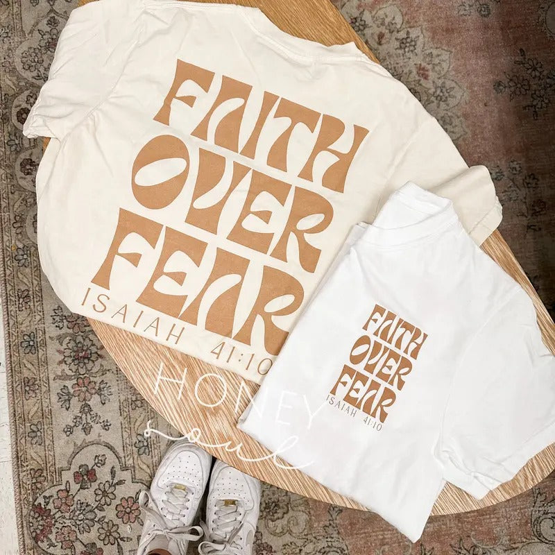 Faith Over Fear Graphic Tee Screen Print Graphic Tshirt Christian Apparel Christian Tshirt Graphic Christian Tee Hoodie...
