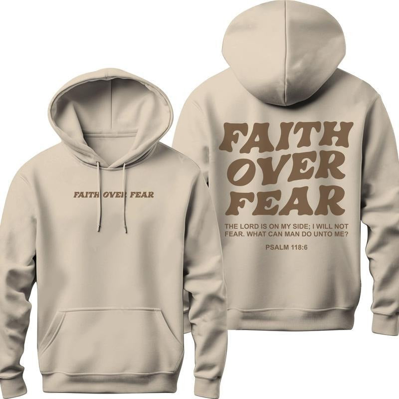 Faith Over Fear Hoodie, Christianity Religious Sweatshirt Gift, Trendy Aesthetics Christian Merch, Scriptural Bible Verse...