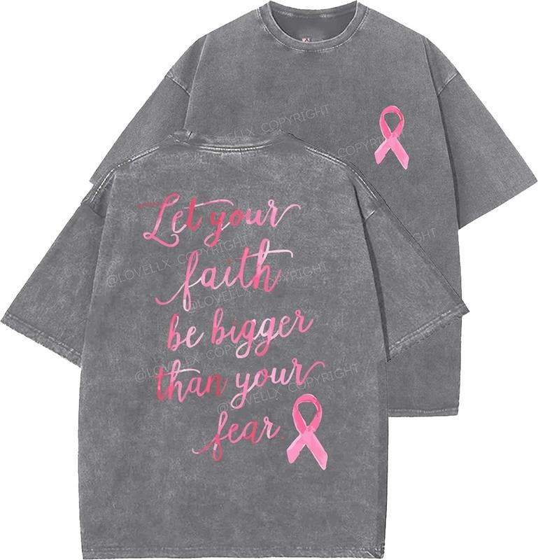 Faith Over Fear Unisex Washed T-Shirt, Christian Tshirts, Vintage 90s Graphic Tee, Gift Top Womenswear Cotton Mineral...