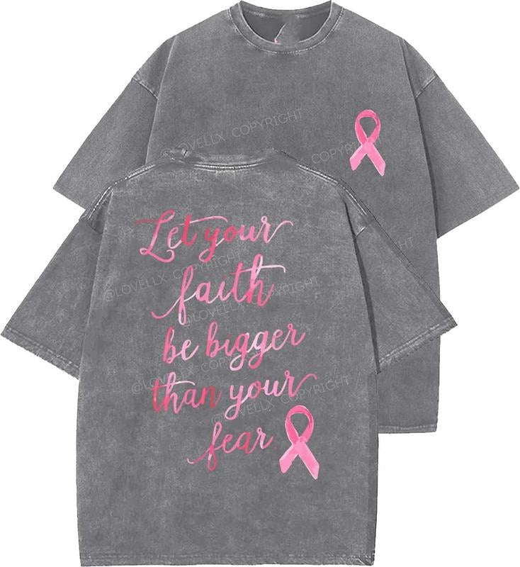 Faith Over Fear Unisex Washed T-Shirt, Christian t shirts, Vintage 90s Graphic Tee, Gift Top Womenswear Cotton Mineral...