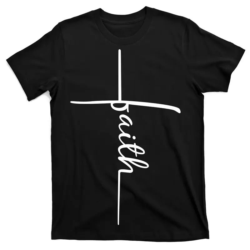 Faith in Jesus Christ Christian Catholic Cross Symbol T-Shirt Top-Quality 100% Cotton Tee with Vibrant DTG Print Hoodie...