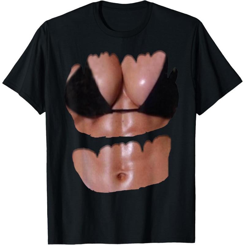 Fake Abs T Shirt Funny Bikini Body Muscle Six Pack 3D T-Shirt made in usa Hoodie Sweatshirt | PrintMintTees.com