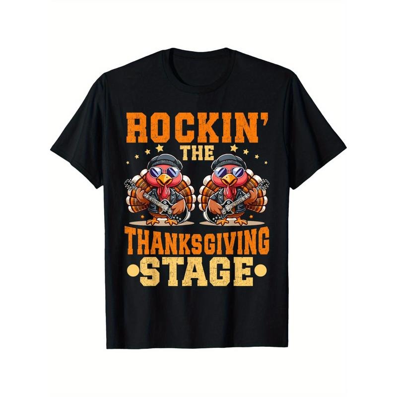 Fall Gobble Wobble Turkey Day Rockin' The Thanksgiving Stage T-Shirt T-Shirt 220g 10000 Links made in usa Hoodie Sweatshirt
