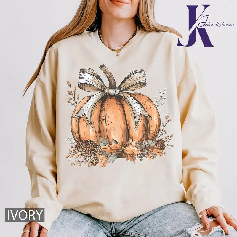 Fall Pumpkin Coquette Bow Comfort Colors Shirt, Coquette Halloween Shirt, Halloween Shirts, Halloween Pumpkin Shirt, Fall...