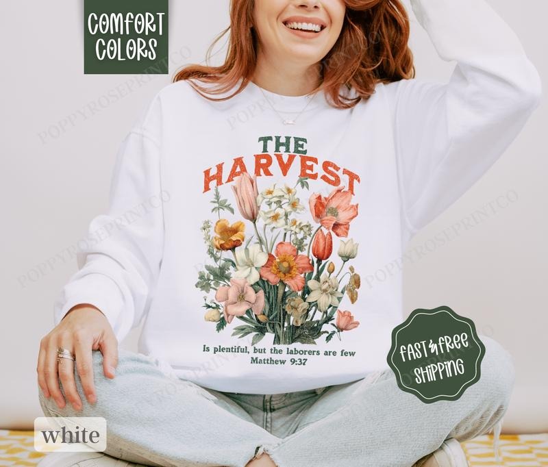 Fall Scripture Sweatshirt Comfort Colors, The Harvest Sweater,  Womenswear Fall Crewneck T-Shirts, Hoodie | PrintMintTees.com