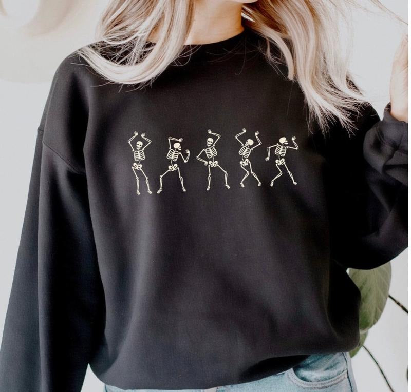 Fall Shirt, Dancing Skeleton Shirt, Happy Halloween T-shirt, Halloween Tee Sweatshirt Hoodie | PrintMintTees.com