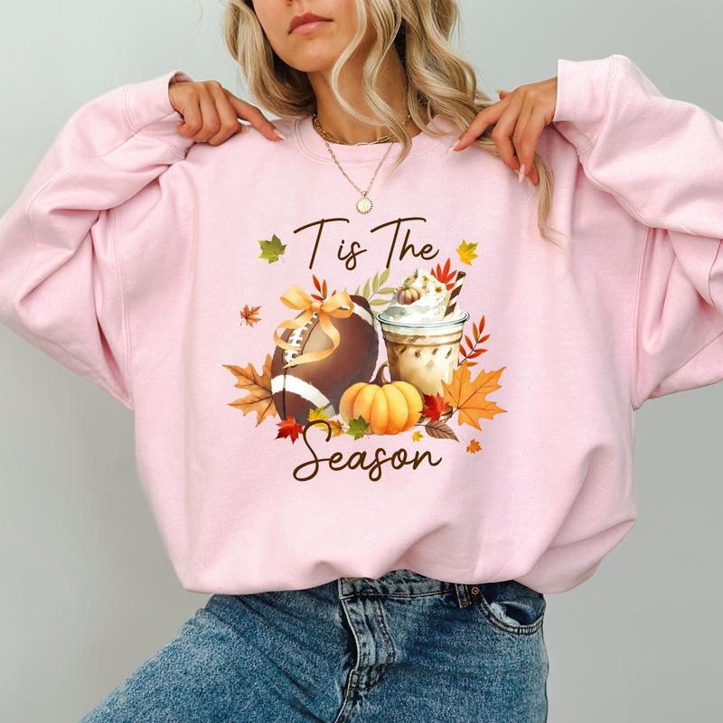 Fall Tis The Season Sweatshirt, Fall Football Sweatshirt, Pumpkin Spice Sweater, Fall Autumn Graphic Crewneck, Spooky...