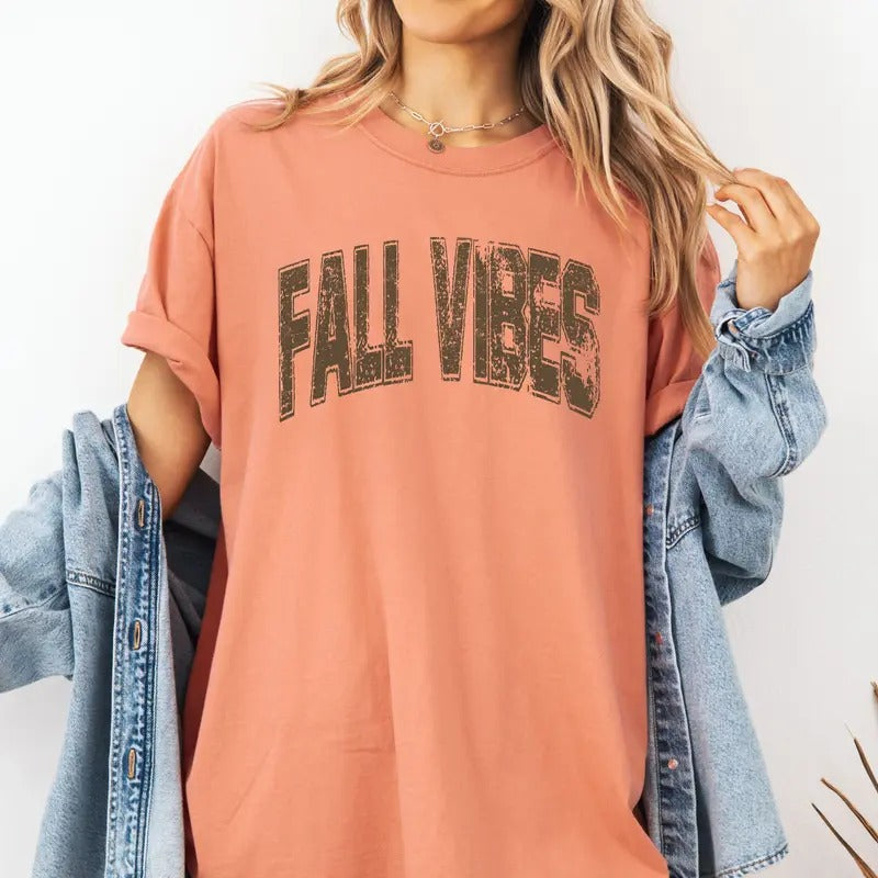 Fall Vibesc Custom colors tee shirt Casual Hoodie, Sweatshirt | PrintMintTees.com