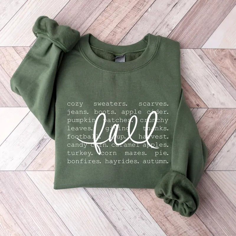 Fall Words Sweatshirt, Fall Sweatshirt For Women, Hello Fall Crewneck, Autumn Sweatshirt, Fall Graphic Shirt, Fall...