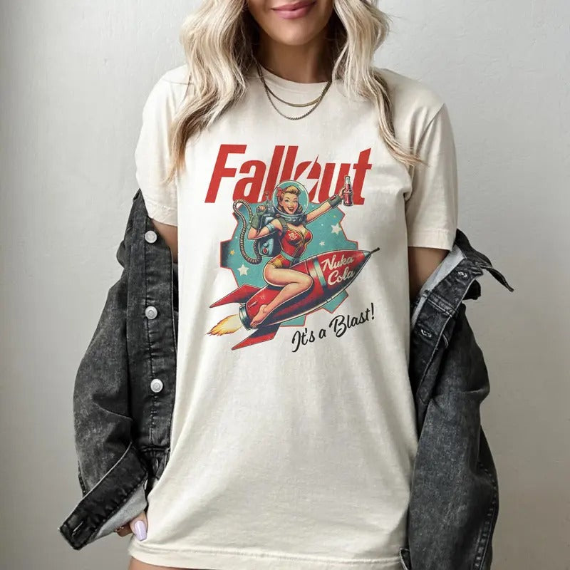 Fallout Nuka Cola Retro Gaming Appeal Gaming Streetwear Perfect Fans Heavy Cotton Shirt Gamer Shirt T-Shirts, Hoodie, Sweatshirt
